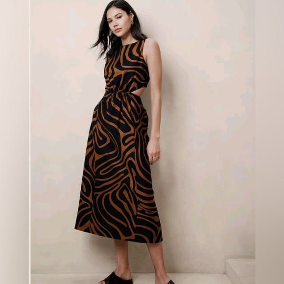 Banana Republic Dresses & Skirts - Banana Republic Factory Women’s Linen Blend Midi Dress Size 12 Black